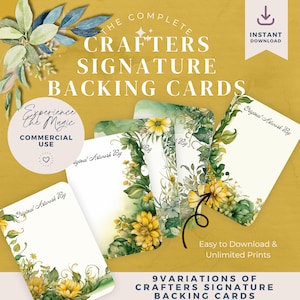 Pocket Hug Card Backing Cards für Handwerker - "Original Artwork By" Signature Set, Künstleragitimierung, Einzigartiges Schöpfer Geschenk