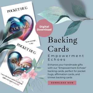 Pocket Hug Card Pocket Hug Backing Cards - Printable DIY Templates for Small Business - Heartfelt Gift Tags - Instant Download