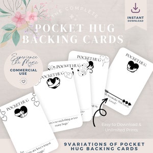 Le carte di supporto Pocket Hug aggiungono un fascino sentito ai lavoretti - Download immediato del PDF - Etichetta modello - 9 carte uniche - Stampa a casa