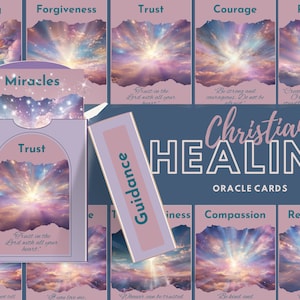 Christian Healing Oracle Cards - téléchargement numérique - prêt à imprimer, modèle canva - guidance spirituelle, guérison divine, inspirations quotidiennes