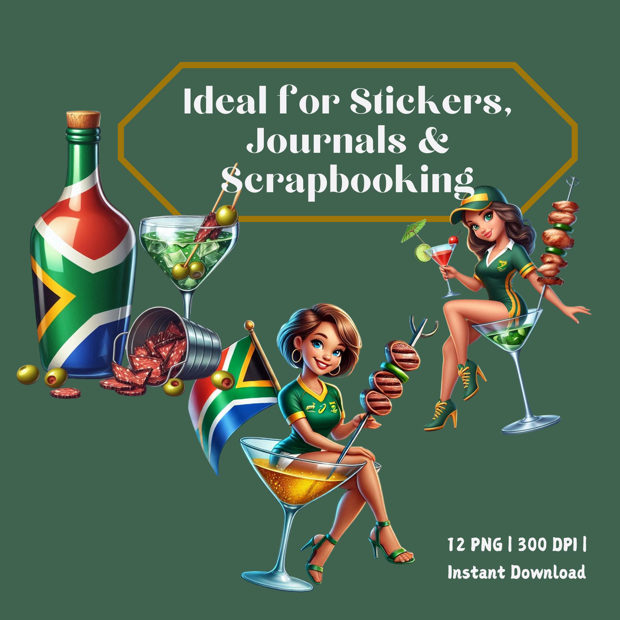 Braai Martini Girl Clipart: South African Rugby Humor (12 Pngs) - Etsy