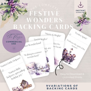 Carte Câlin avec pochette Cartes de soutien Câlin de poche Festive Wonders (9 modèles) + 20 cliparts bonus | Cartes et étiquettes de Noël [Téléchargement instantané]