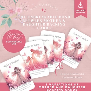 Tarjeta de Abrazo de Bolsillo - Tarjetas de Abrazo de Bolsillo - Tarjetas de Respaldo - Descarga Digital - Imágenes Lindas - Perfectas para Madre e Hija - Descarga Instantánea