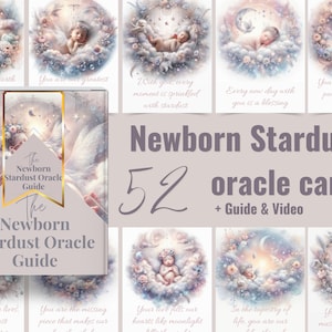 Newborn Stardust Orakel Kartenspiel | Druckbare Baby Affirmationskarten für neue Eltern & Babypartygeschenk | Digitaler Download