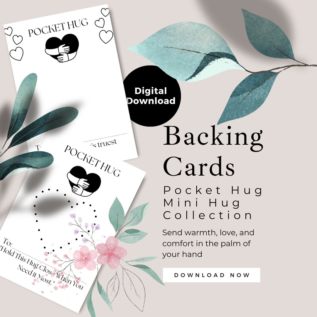 Pocket Hug Backing Cards Add Heartfelt Charm to Crafts PDF Instant