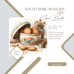 Clipart di vita in veranda sudafricana / Oltre 20 JPEG acquerellati / Elementi vintage per veranda per diari, stampe, album di ritagli e decorazioni murali