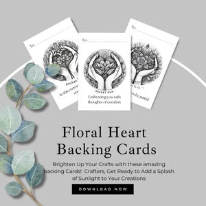 Pocket Hug Card Floral Herz Tasche Umarmungskarten | Trost Karten zum Ausdrucken | Digitaler Download | Inspirierendes Geschenk | Self-Care-Paket