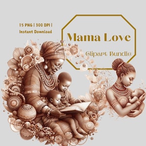 Südafrikanische Mama Liebe Clipart, Zulu Xhosa Sotho Mutterschaft PNG, Perlen traditionelle Kunst, afrikanische Mutter Digitaler Download