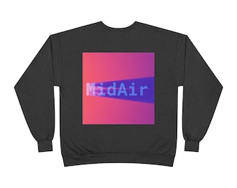 Graphic MidAir Crewneck Sweatshirt, Logo Sweater, Unisex Eco-Friendly Pullover, Casual Jumper, Sustainable Top