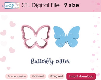 Butterfly Clay cutter STL file, Butterfly cookie cutter STL file, Instant download