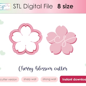 桜の花のクッキー型STL、桜の花のクッキー型STL、粘土の型抜きSTLファイル