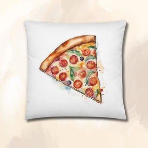 Snuggly Boho Pizza Slice Pattern Pillow, Floor Cushion, Couch Cushion, Eclectic Home Decor, Boho Decor, Decorative Pillows, Unique Gift