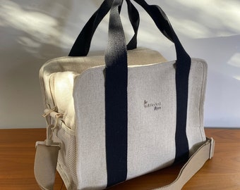 Extra Large Spring/ Summer Luxury Linen cooler Bag/  Beach bag/ Picnic Bag/ Cabin Bag