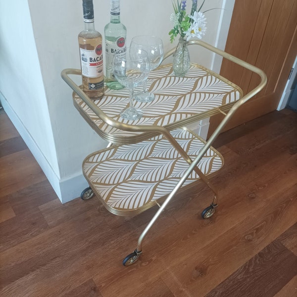 Vintage 1960's 2 Tier Drinks Trolley