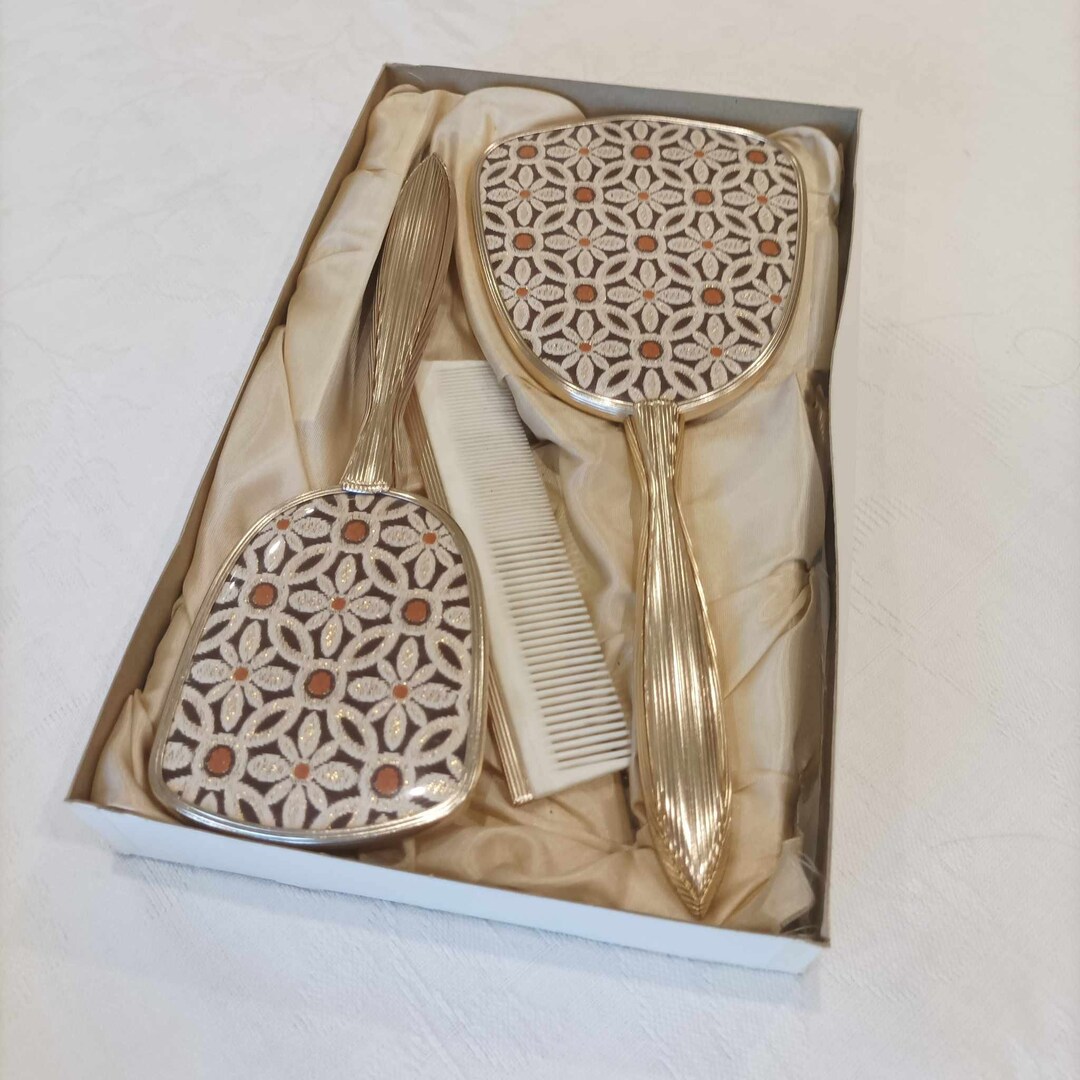 Vintage Dressing Table Set Mirror Brush & Comb Etsy