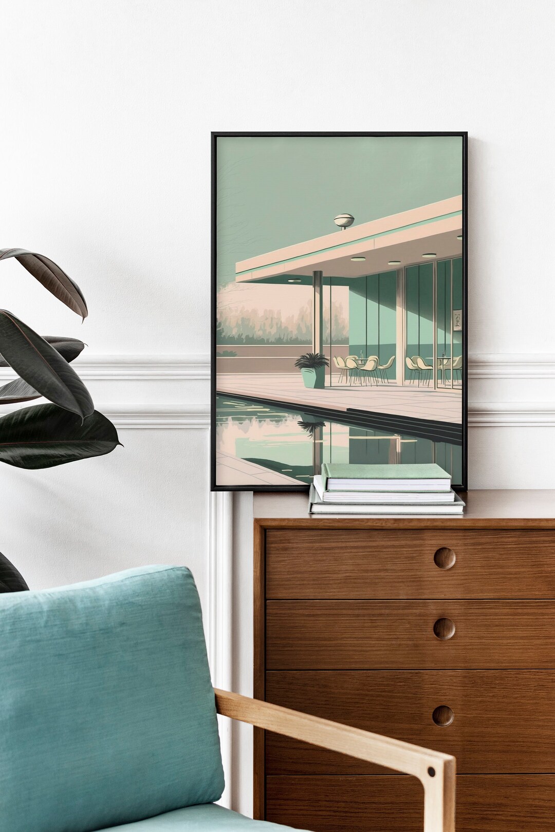 Architecture Pastel Colours Wall Art Poster, Pop Art Deco Inspired