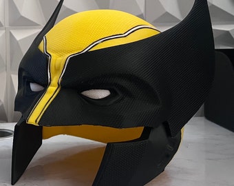 Casco de cosplay de Wolverine / Impreso en 3D, ajuste personalizado, máscara portátil, soporte de exhibición