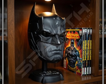 Bat Murder Machine Cosplay Wearable Helmet | Dark Multiverse Design, Custom Fit, Made to Order, Display Stand & LED Optional