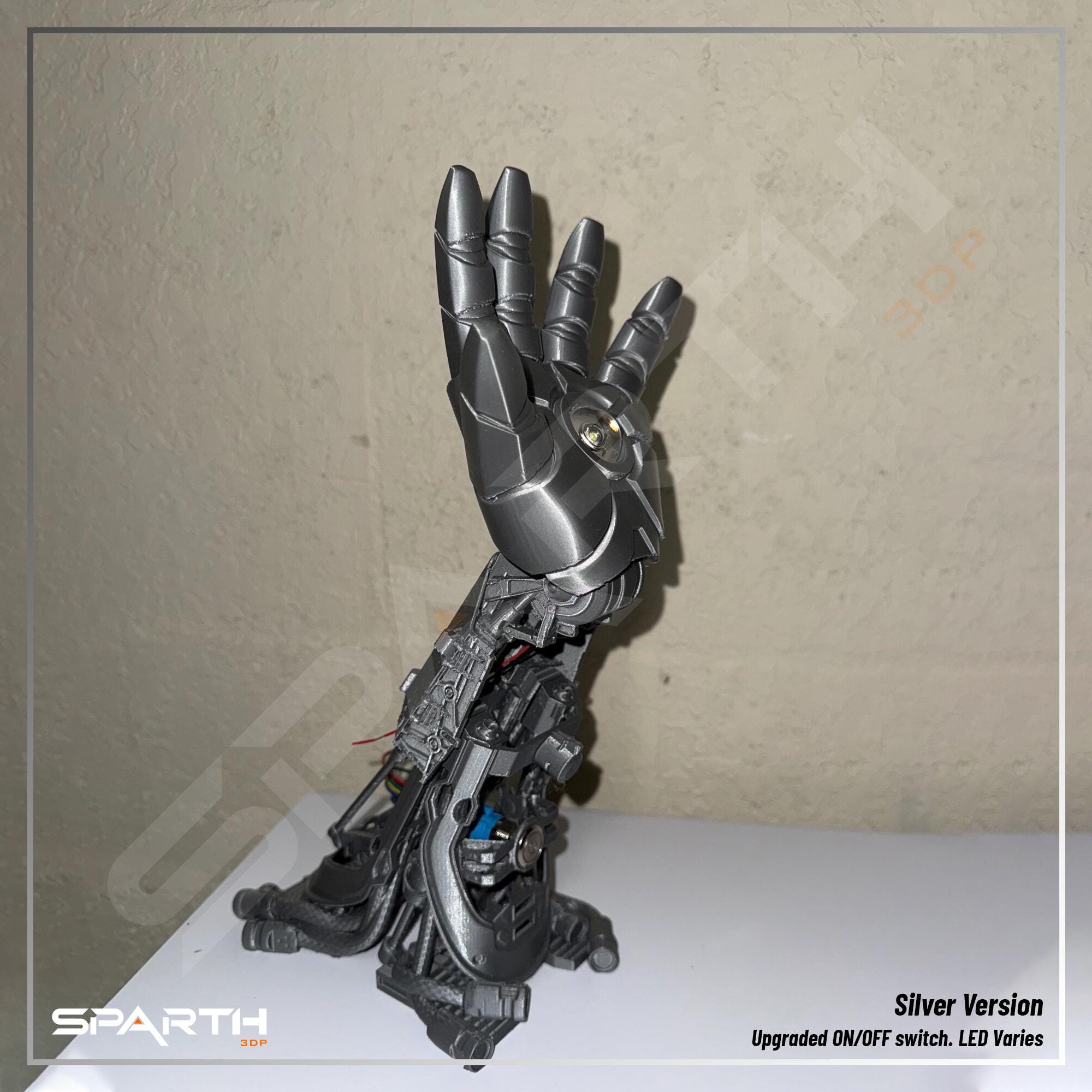 Iron Man Gauntlet Lamp | Red Silver 3D Print, Mechanical Detail, Stark ...