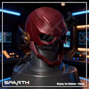 The Flash Wearable Helmet | 3D Printed, Screen Accurate CW Season 6, Custom Fit, Made to Order, Display Stand, Cosplay, Gift Ideas