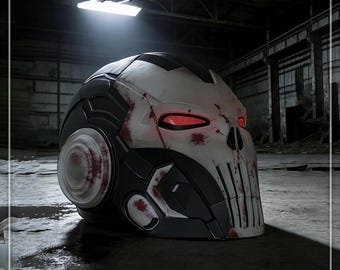 Iron Punisher Helmet | 3D Printed LED Wearable Helmet, Custom Fit, Made to Order, Cosplay Gift