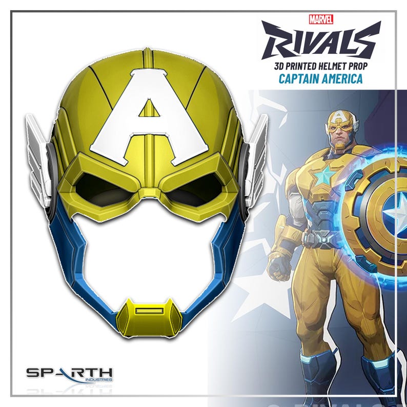 Professional Grade Helmet Marvel Captain America Render Design Premium Material Construction Custom Size Options Full Head Coverage Perfect Display Piece Collector Quality Details Essential Fan Gift Beautiful Multi Color Finish Superhero Room Decor