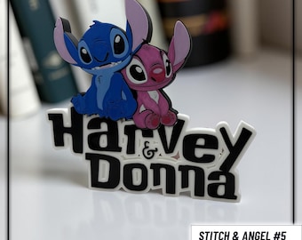 Spersonalizowana tabliczka z imieniem anioła Lilo & Stitch – spersonalizowana dekoracja pokoju dziecięcego lub zestaw prezentowy