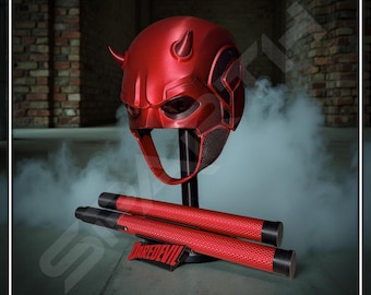 Casco portátil Sideshow Daredevil / Impresión 3D, Diseño coleccionable, Ajuste personalizado, Hecho a pedido, Cosplay
