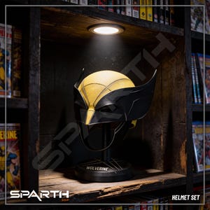MCU DP3 Wolverine hjälmskärm med noggrannhet | 3D-utskrift, specialanpassad, bärbar för cosplay och visning.