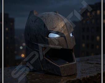 BvS Batfleck Wearable Helmet | Screen Accurate, Custom Fit, LED Eyes, Smooth/Damaged