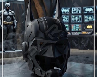 Bat Noir Cosplay Helmet – 3D Printed Tactical Crossover Mask, Custom Fit Headgear
