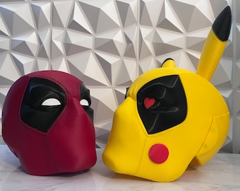 Casco de Pikapool Deadpool Pikachu, accesorio para cosplay