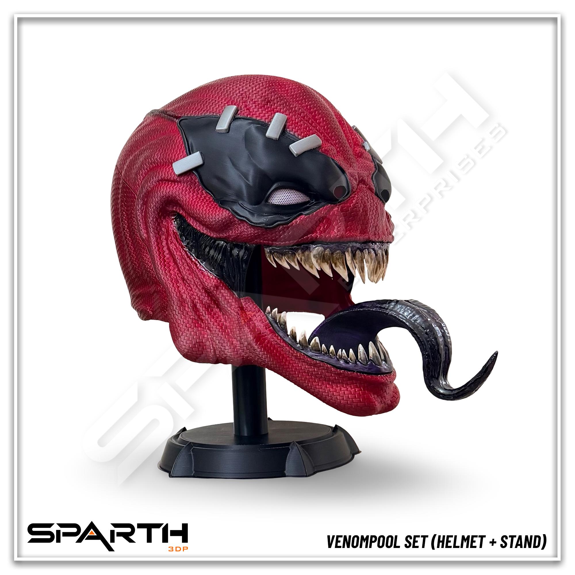 Venompool Wearable Helmet | 3D Printed Cosplay, Custom Fit, Magnetic ...