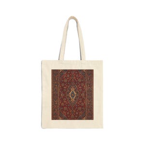 Bohemian Chic Cotton Canvas Tote Bag, Reusable Shopping Tote, Art Print Bag, Vintage Style Gifting, Eco-Friendly Bag