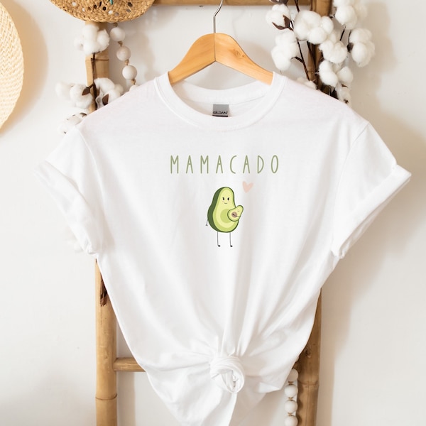 Mamacado Chemise d’annonce de bébé pour nouvelle maman Cadeau pour ami T-shirt de grossesse pour tante Baby Shower Cadeau Maman