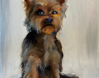 Hunde Gemälde, Hunde Portrait, Süßer Kleiner Hund, Original Gemälde Öl auf Leinwand, Tier Portrait, Geschenk für Haus, Wand Kunst Dekor