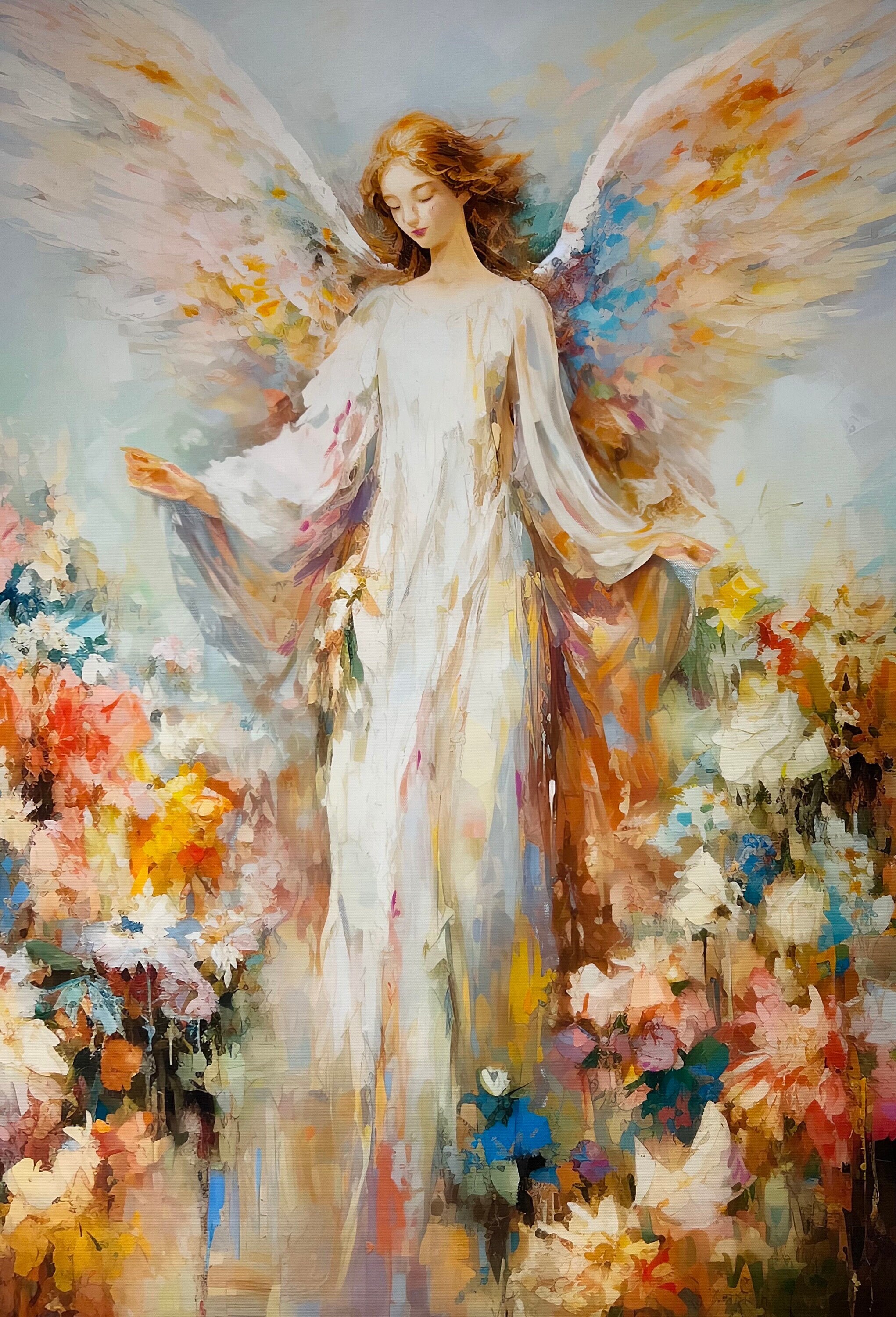 Angel Print, Christian Painting, Angel Art, Music in Heaven With ...