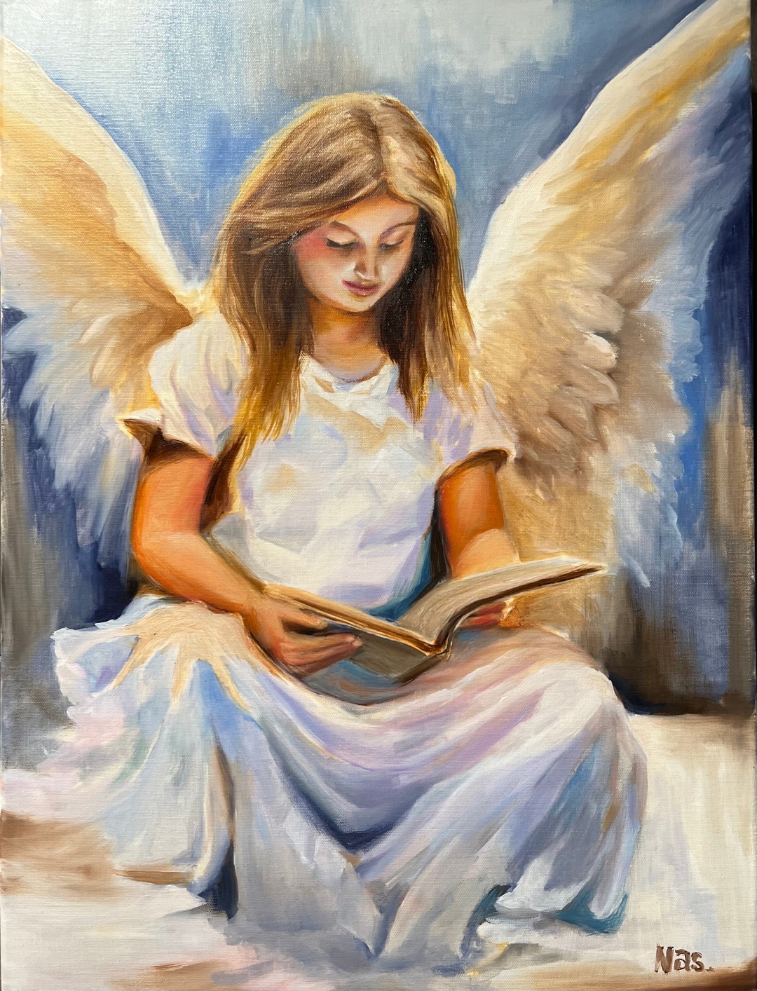 Angel Painting, Christian Painting, Angel Art, Music in Heaven With ...