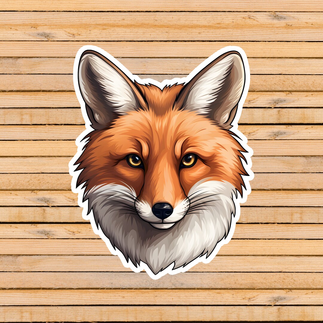 Realistic Fox Sticker, Fox Decal, Realistic Animal Vynil Sticker, Cute ...