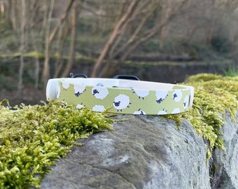 Sheep Biothane Collar 19mm // Choose Your Colour, Patterned Biothane Collar, Puppy Collar, Farm Animal Collar