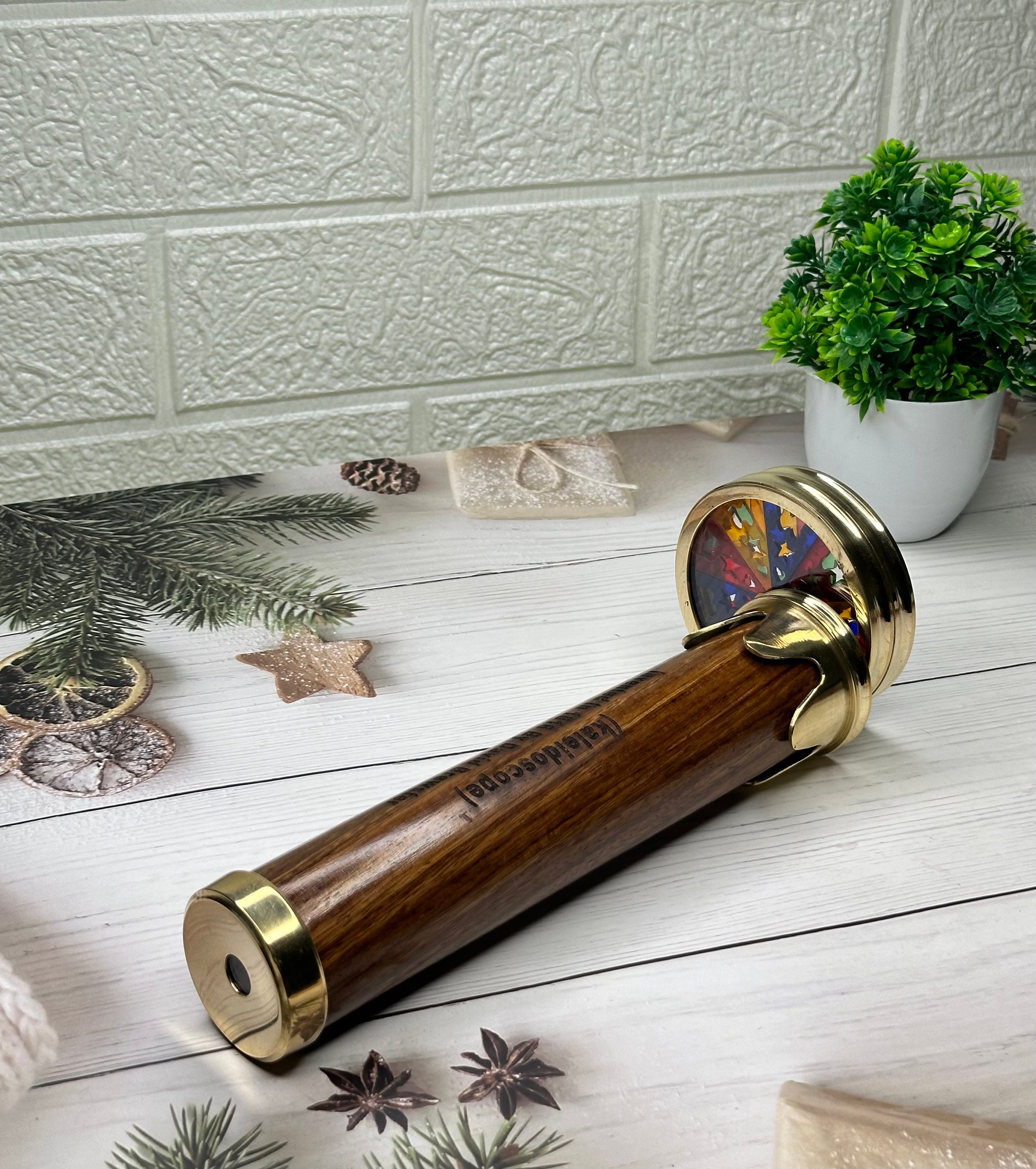 Personalized Kaleidoscope, Custom Engraved Kaleidoscope, Brass