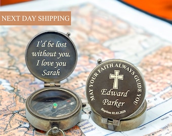 Personalized working Compass With Custom Engraving, Engraved Compass Handwriting Engraved on Compass Graduation Day, Keepsake Gift