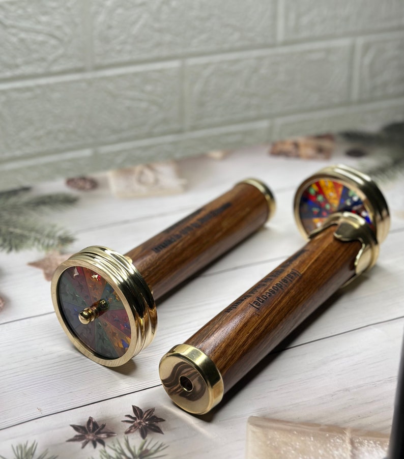 Personalized Kaleidoscope, Custom Engraved Kaleidoscope, Brass