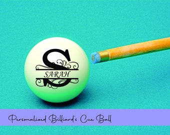 Personalized Monogram Billiard & Snooker Cue Ball, Customized Cue Ball, Name Gift Best Ideas, Birthday Gift, Snooker and Pool Cue Ball