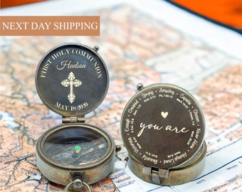 Personalized Compass, custom engraved compass, gift for mom, Working Compass, Confirmation gift, anniversary gift, first communion gift