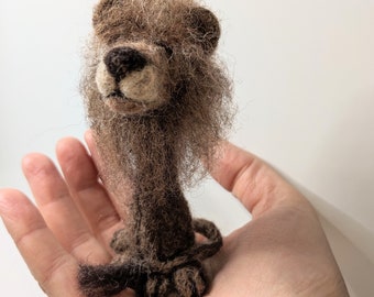 Needle felted lion