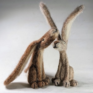 Instructions to make a needle felted hare.