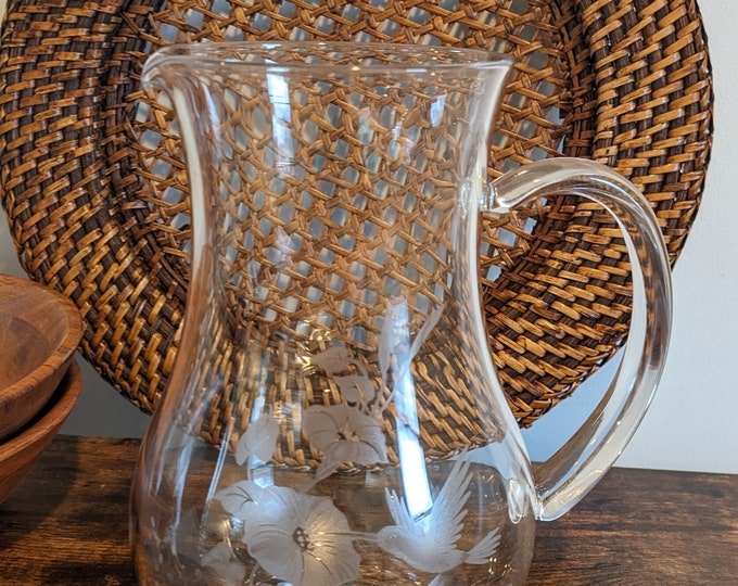 Vintage Avon Hummingbird Pitcher, Crystal Hummingbird Pitcher - Etsy