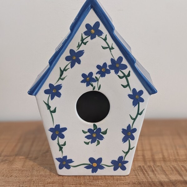 Forget-me-not Ceramic Birdhouse