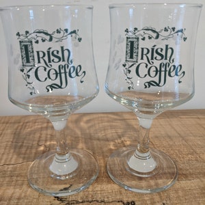JOYMENTHERE Irish Coffee Mugs, Glass Footed Espresso Cups with Handles,  Clear Goblet Mugs Glasses fo…See more JOYMENTHERE Irish Coffee Mugs, Glass